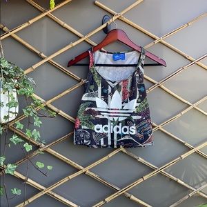 Adidas original animal print crop top